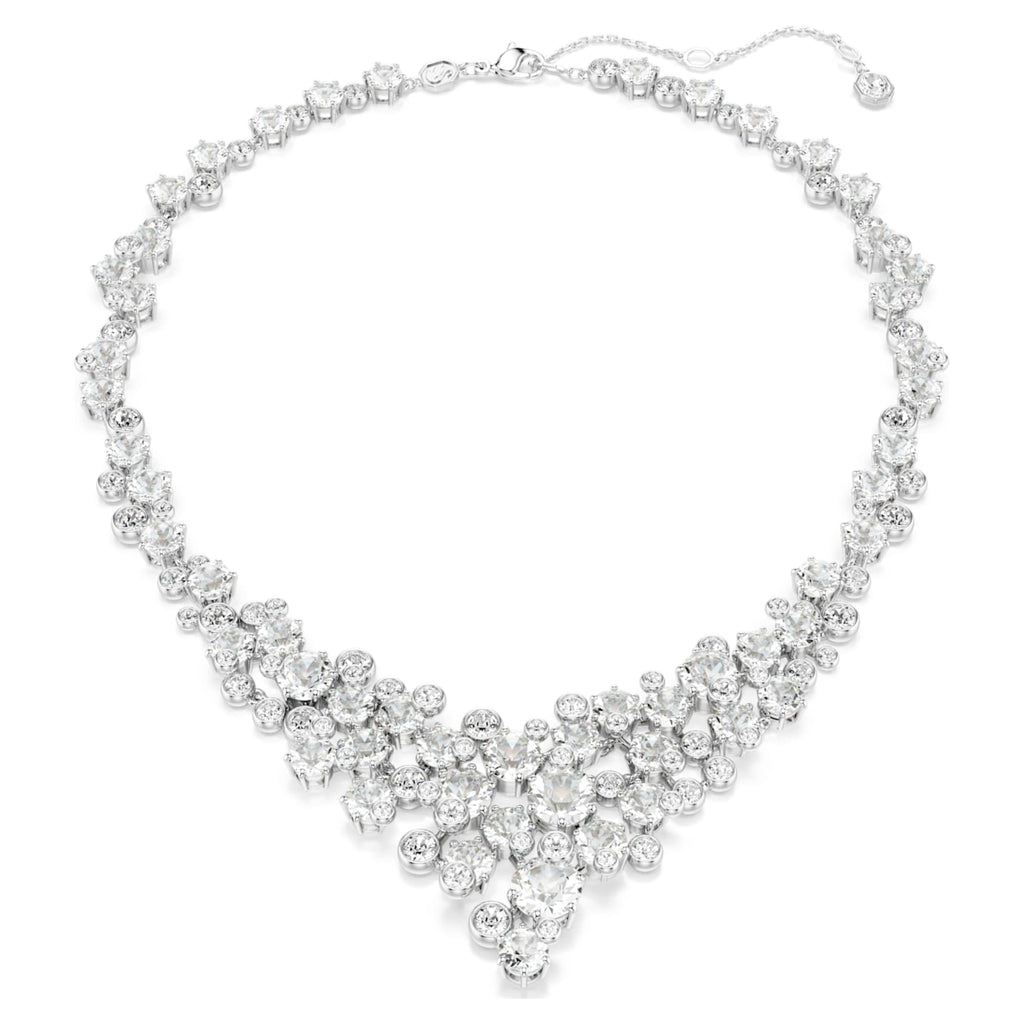 Swarovski Constella necklace Mixed cuts, Clasp, White, Rhodium plated