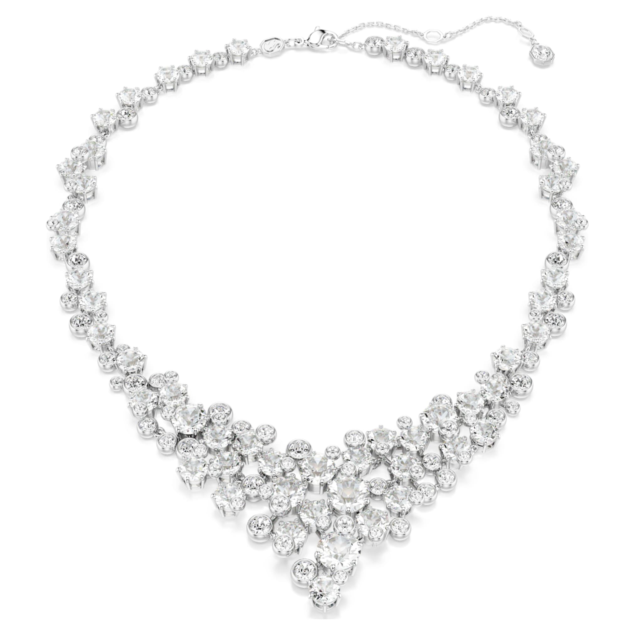 Swarovski Constella necklace Mixed cuts, Clasp, White, Rhodium plated