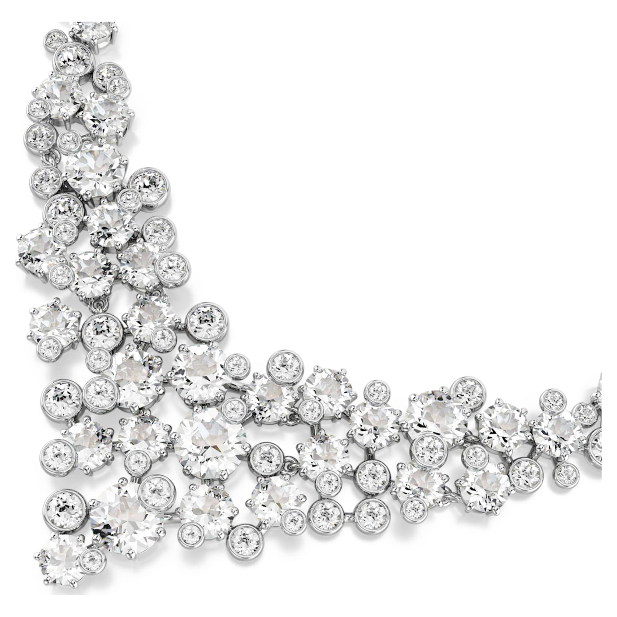 Swarovski Constella necklace Mixed cuts, Clasp, White, Rhodium plated