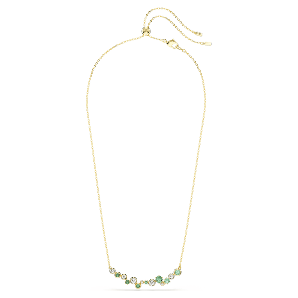Swarovski Constella necklace Mixed cuts, Green, 18K gold finish