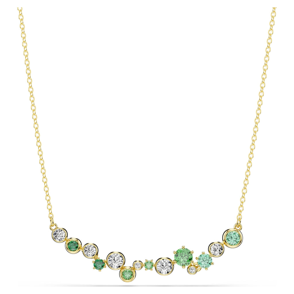 Swarovski Constella necklace Mixed cuts, Green, 18K gold finish