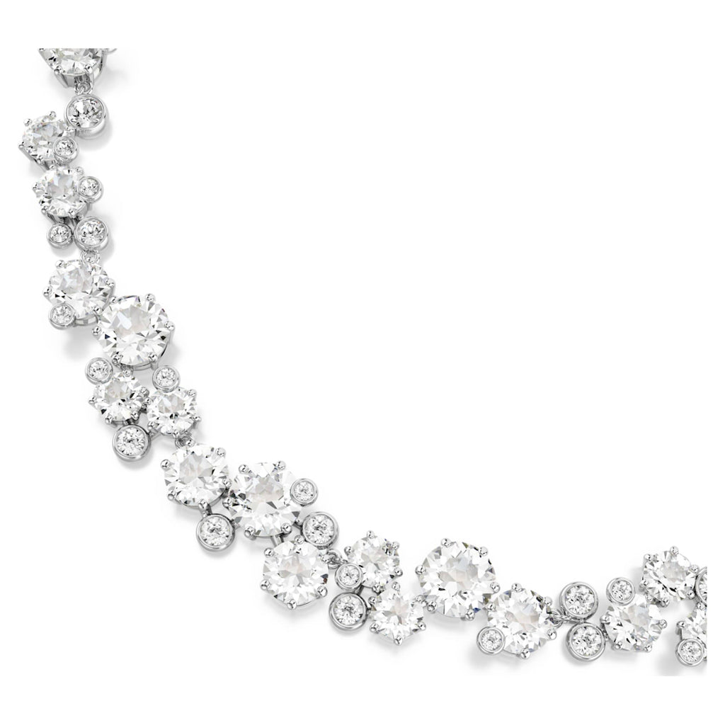 Swarovski Constella necklace Round cut, White, Rhodium plated