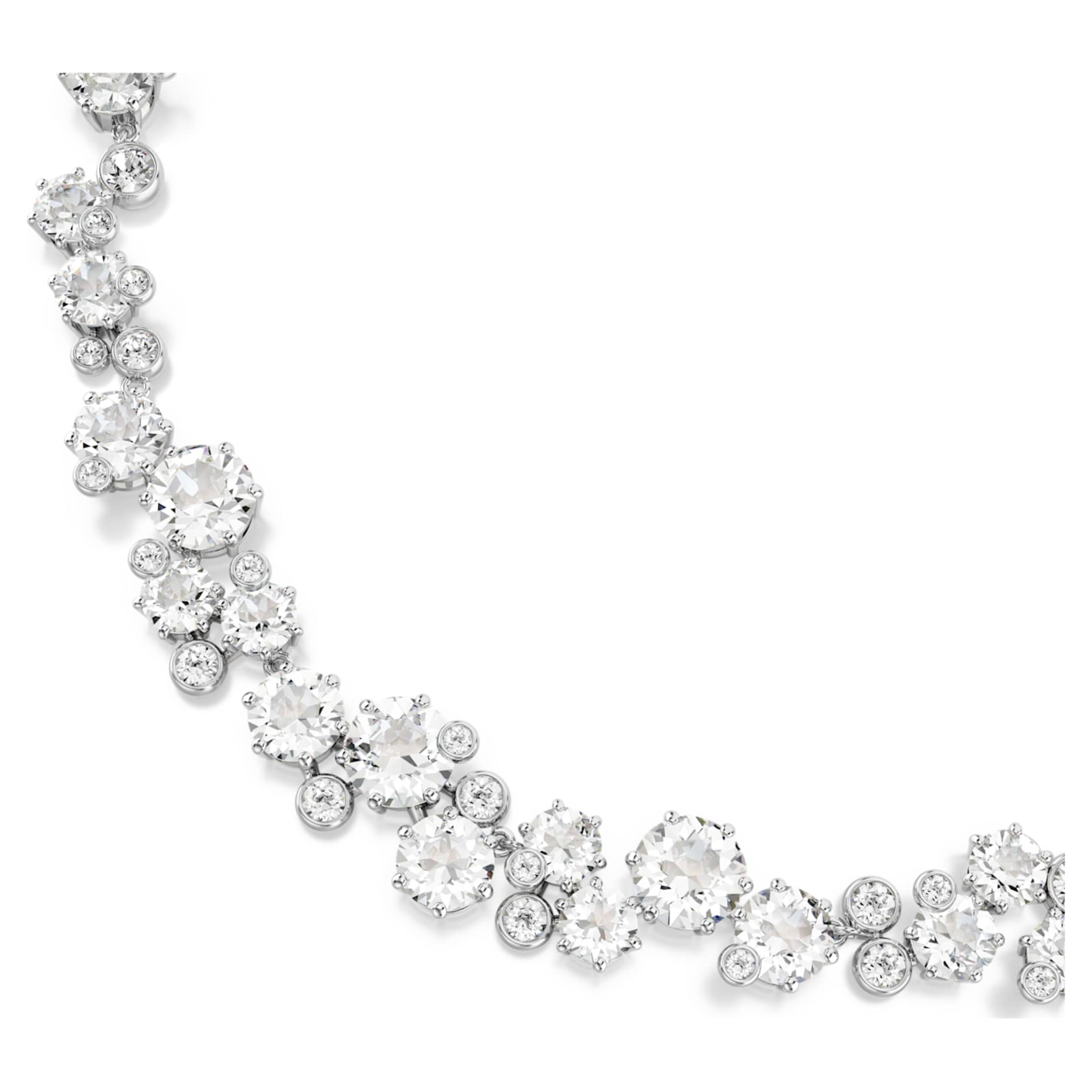 Swarovski Constella necklace Round cut, White, Rhodium plated