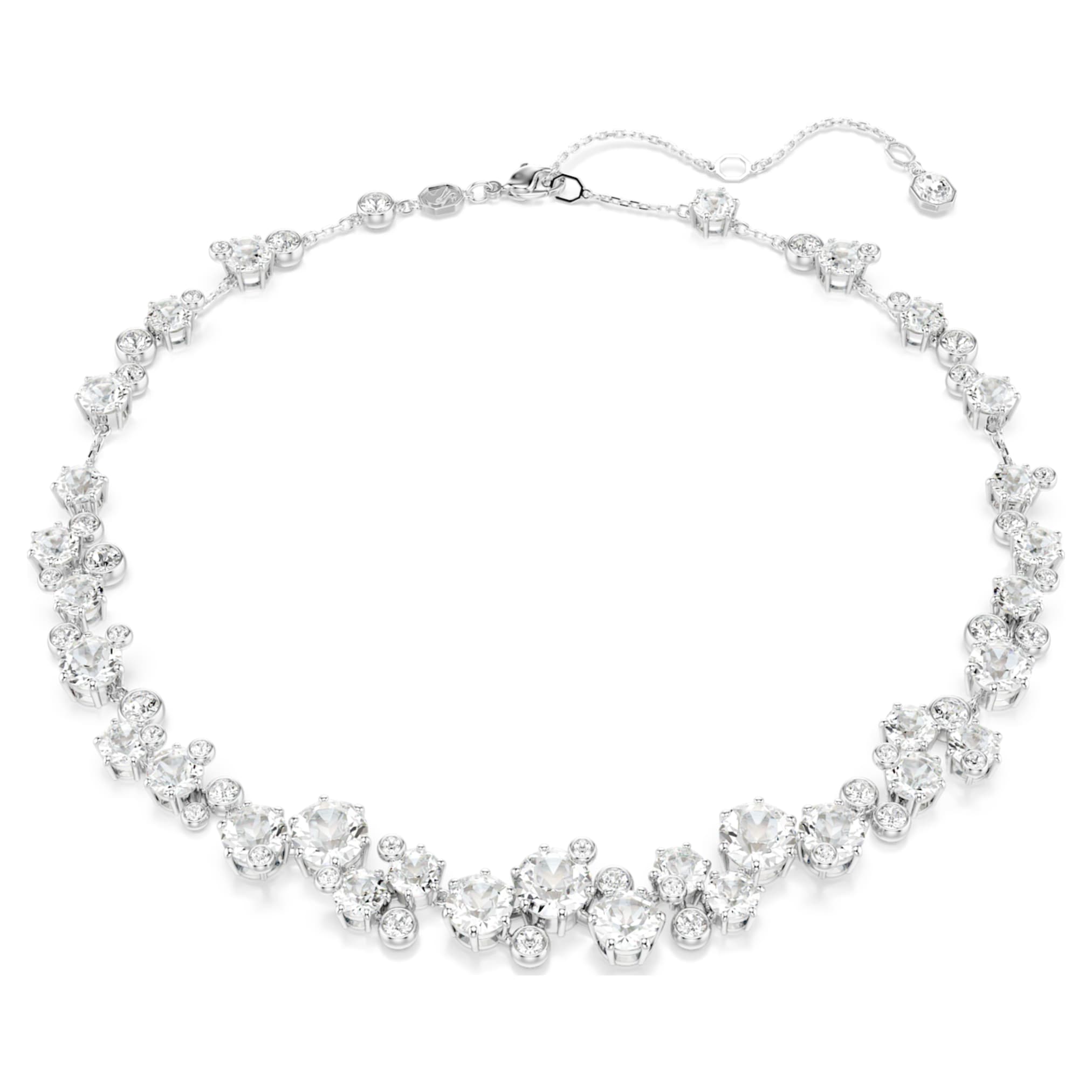 Swarovski Constella necklace Round cut, White, Rhodium plated