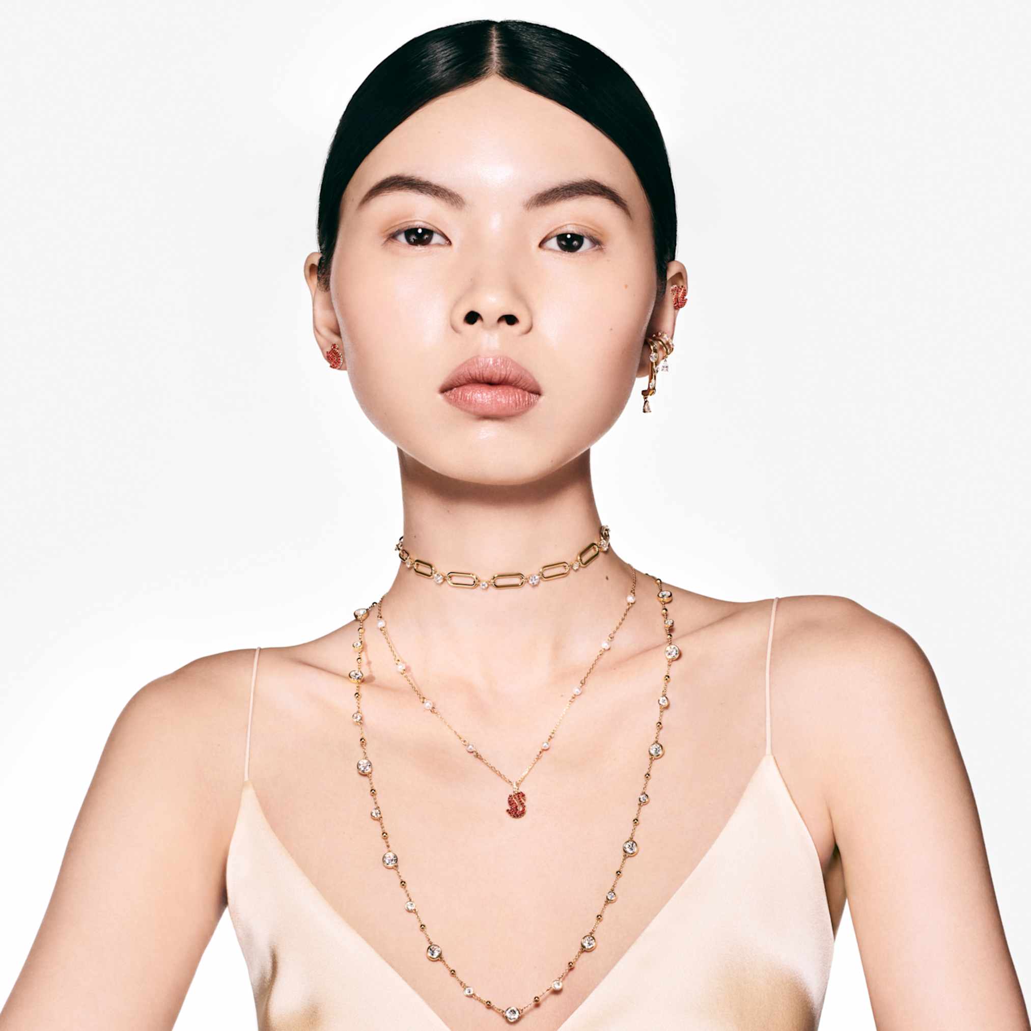 Swarovski Constella necklace White, 18K gold finish