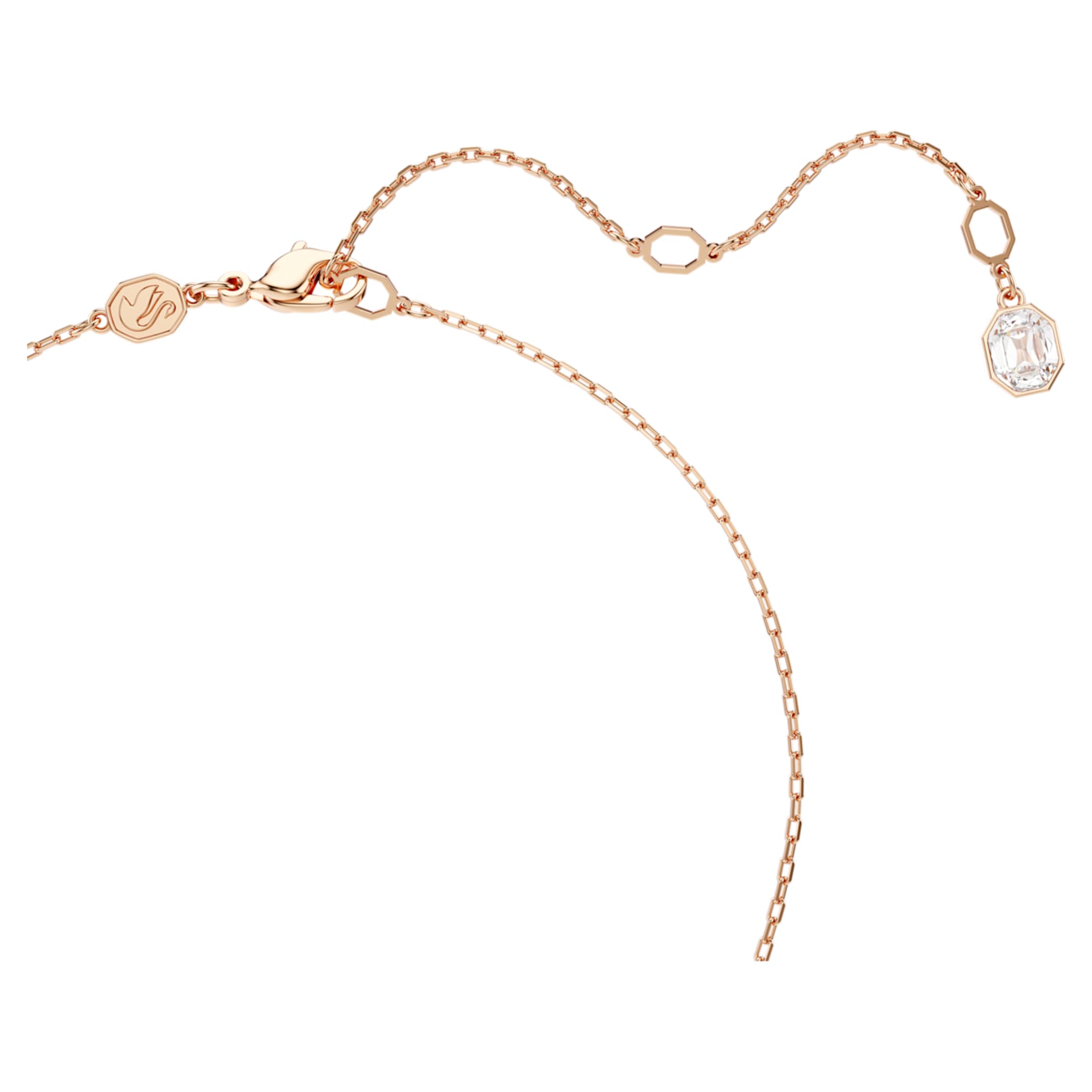 Swarovski Constella pendant Pavé, Round cut, White, 18K rose gold finish
