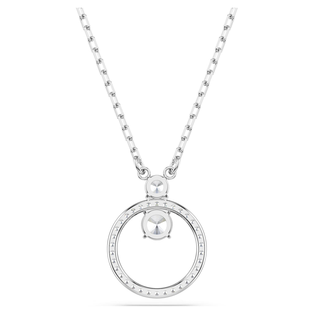 Swarovski Constella pendant Pavé, Round cut, White, Rhodium plated