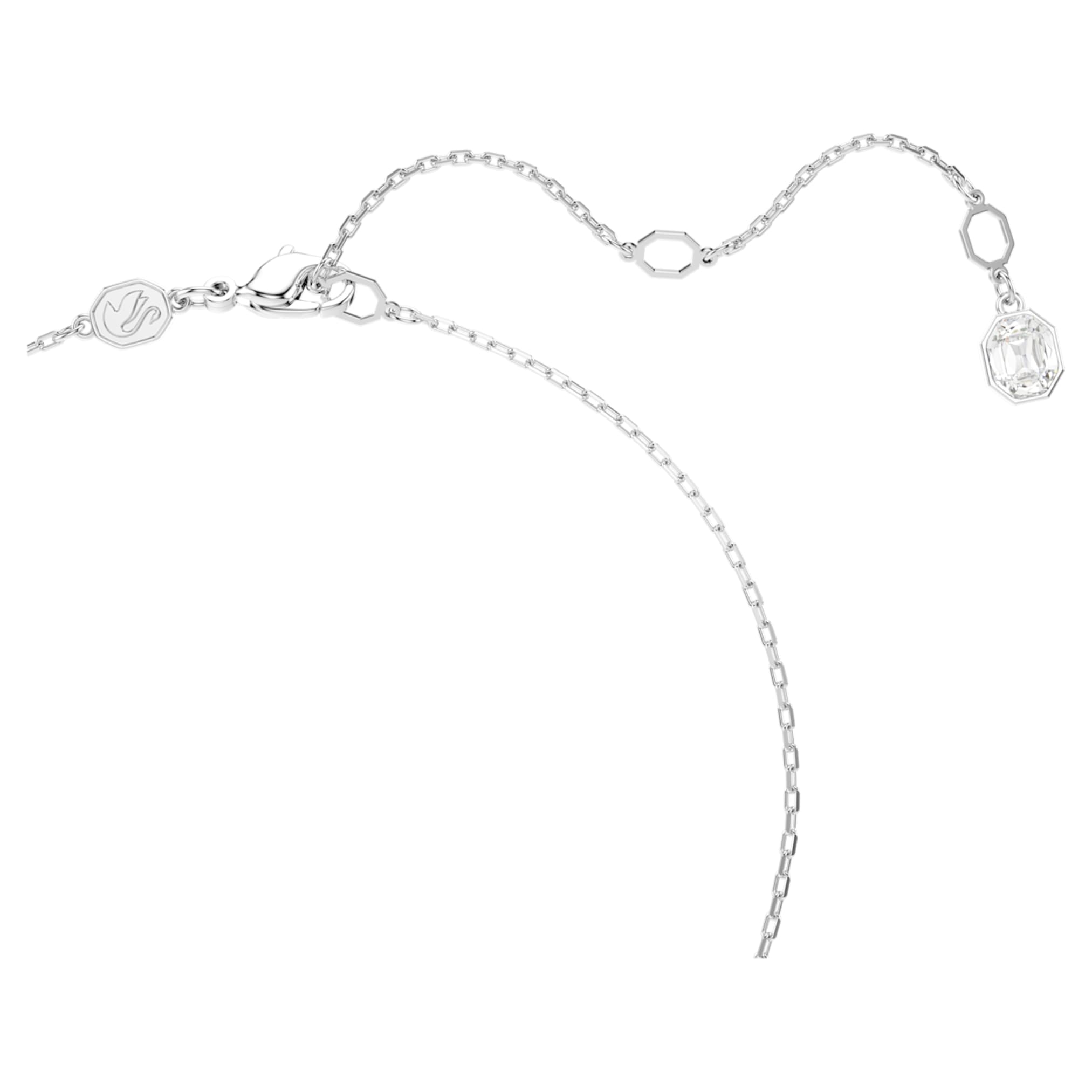 Swarovski Constella pendant Pavé, Round cut, White, Rhodium plated