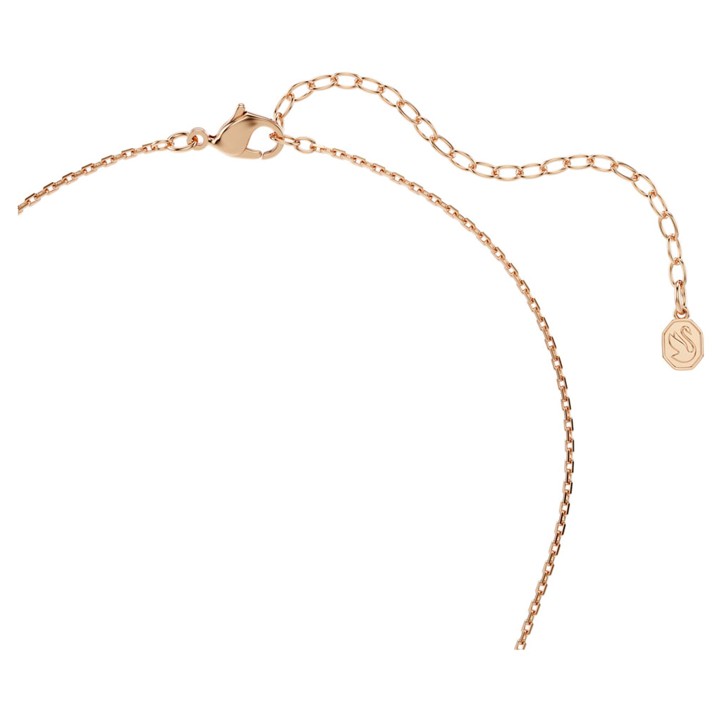 Swarovski Constella pendant Round cut, Dancing stone, Pink, 18K rose gold finish