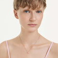 Swarovski Constella pendant Round cut, Dancing stone, Pink, 18K rose gold finish