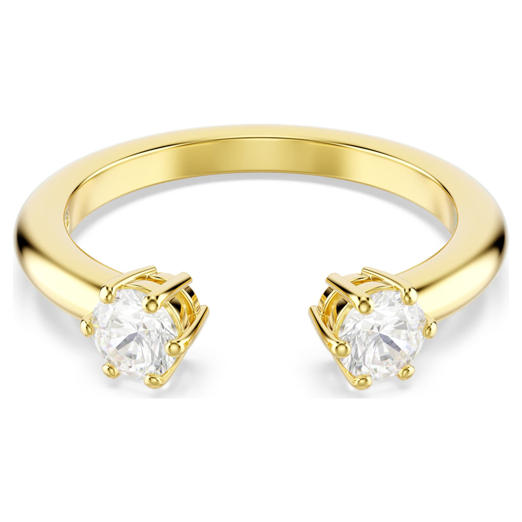 Swarovski Constella ring Set (2), Round cut, White, 18K gold finish