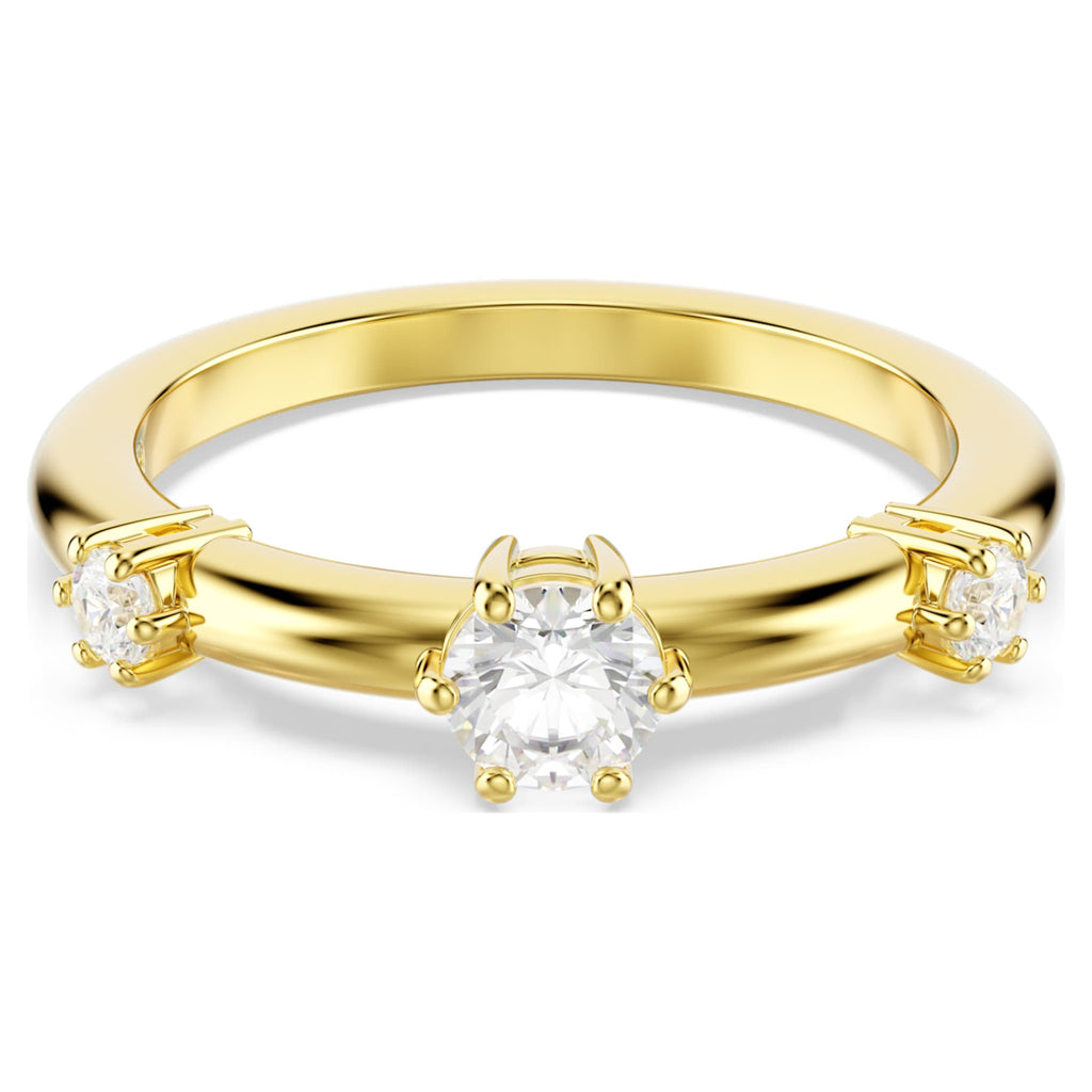 Swarovski Constella ring Set (2), Round cut, White, 18K gold finish
