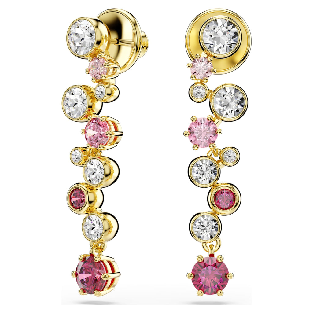 Swarovski Constella set Mixed cuts, Multicolored, 18K gold finish