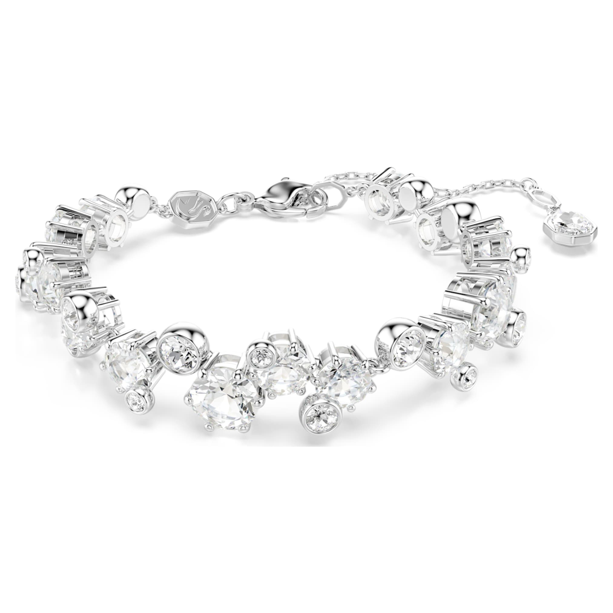 Swarovski Constella set Mixed cuts, White, Rhodium plated