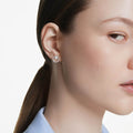 Swarovski Constella stud earrings Round cut, White, 18K rose gold finish
