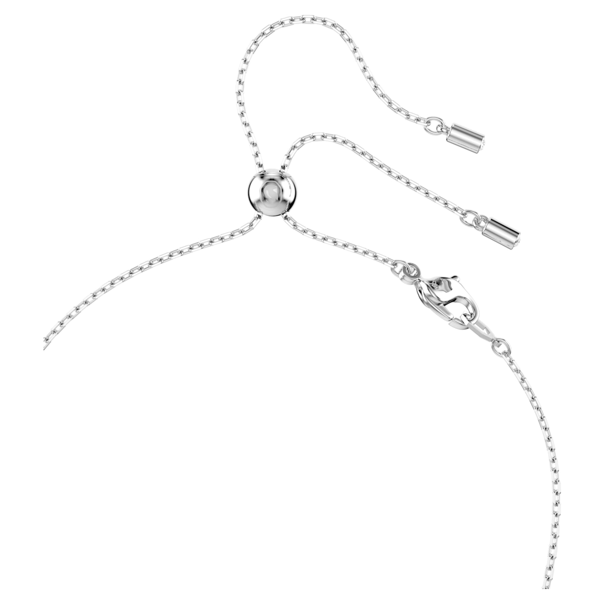 Swarovski Constella Y necklace Crystal pearl, Round cuts, White, Rhodium plated