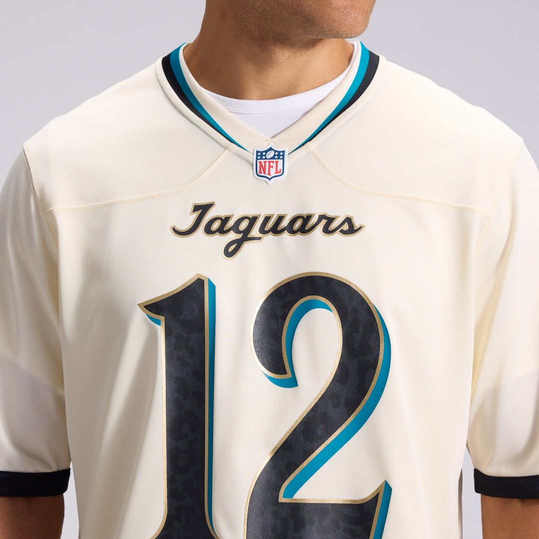 Travis Hunter Jacksonville Jaguars Nike Natural 2026 Rivalries Collection Game Jersey
