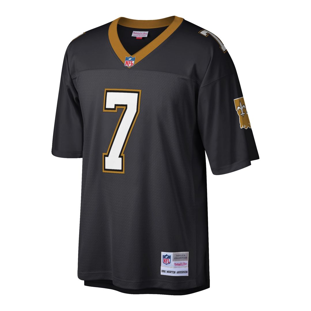 Morten Andersen New Orleans Saints Mitchell & Ness Black Retired Player Legacy Replica Jersey