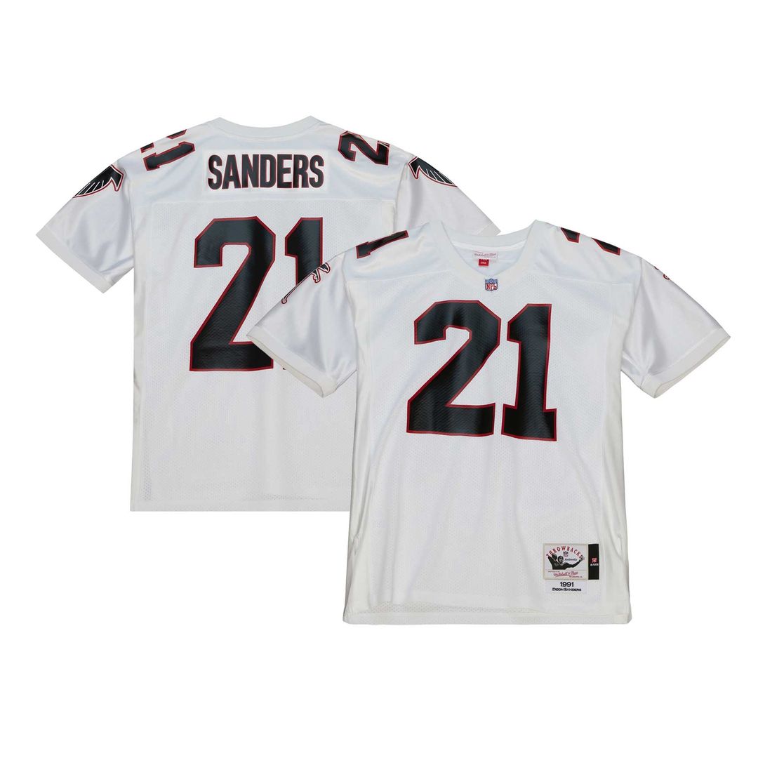 Deion Sanders Atlanta Falcons 1991 Mitchell & Ness White Authentic Throwback Retired Player Jersey