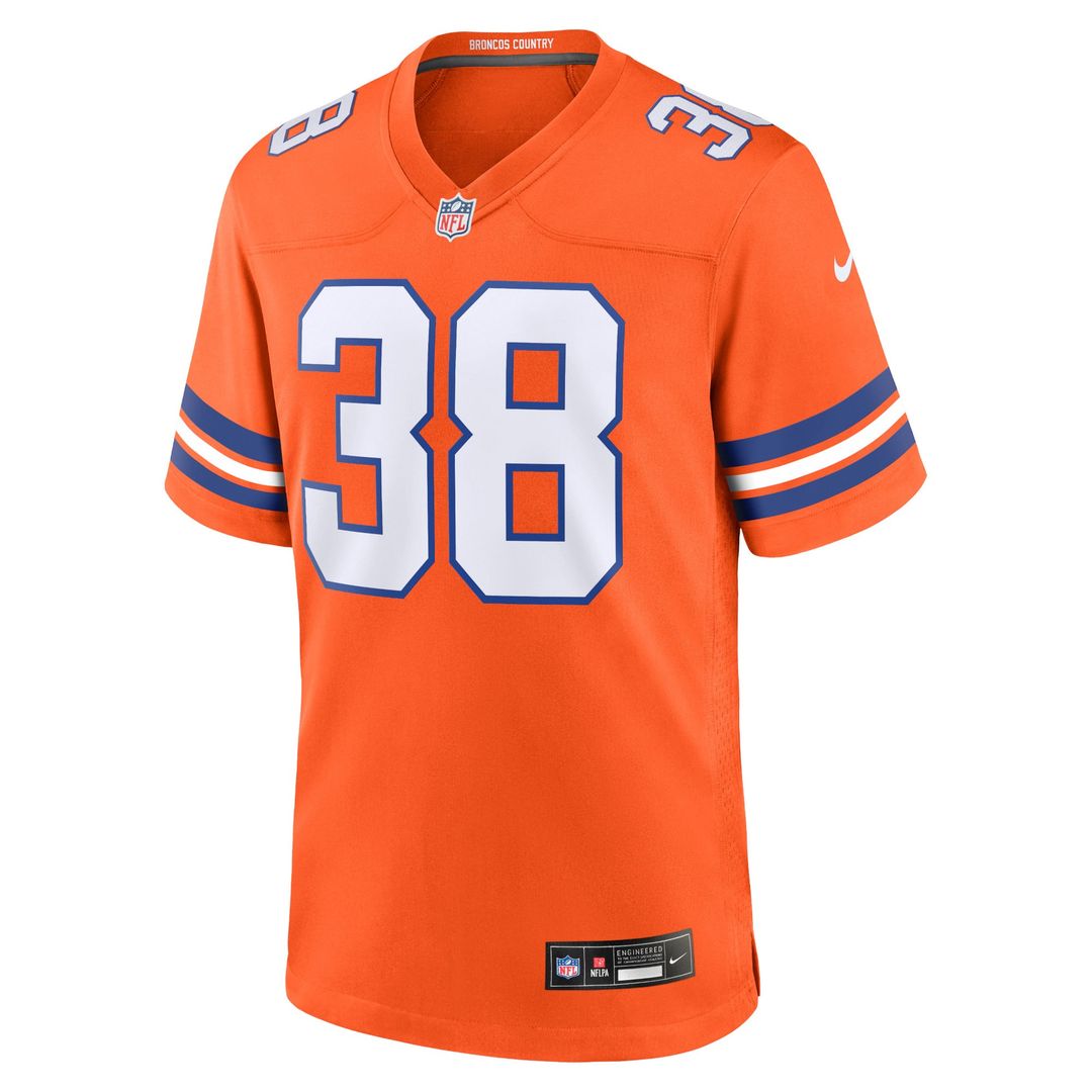 Jaleel McLaughlin Denver Broncos Nike Orange Mile High Collection 1977 Throwback Player Game Jersey