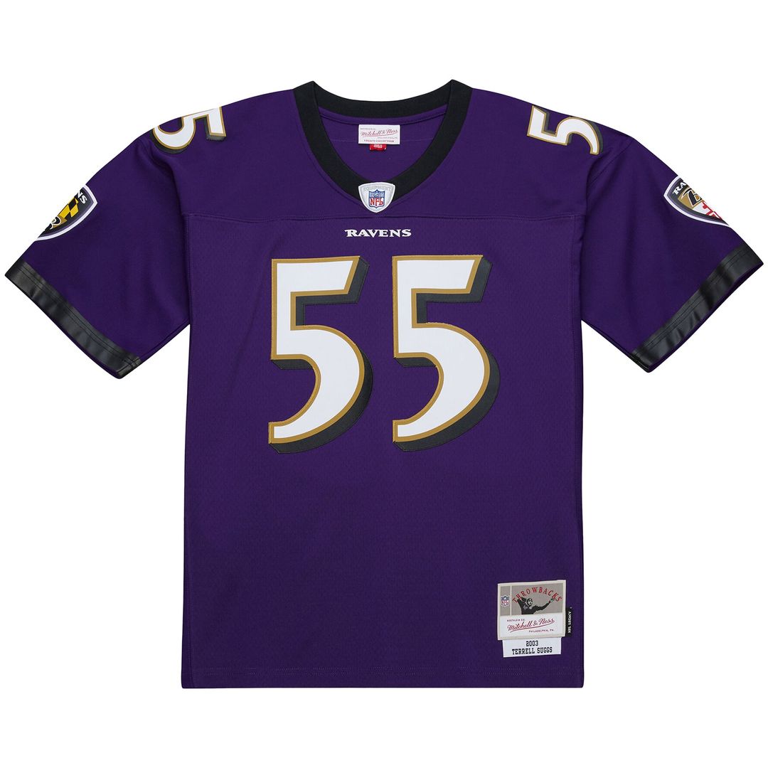 Terrell Suggs Baltimore Ravens Mitchell & Ness Purple 2003 Legacy Replica Jersey