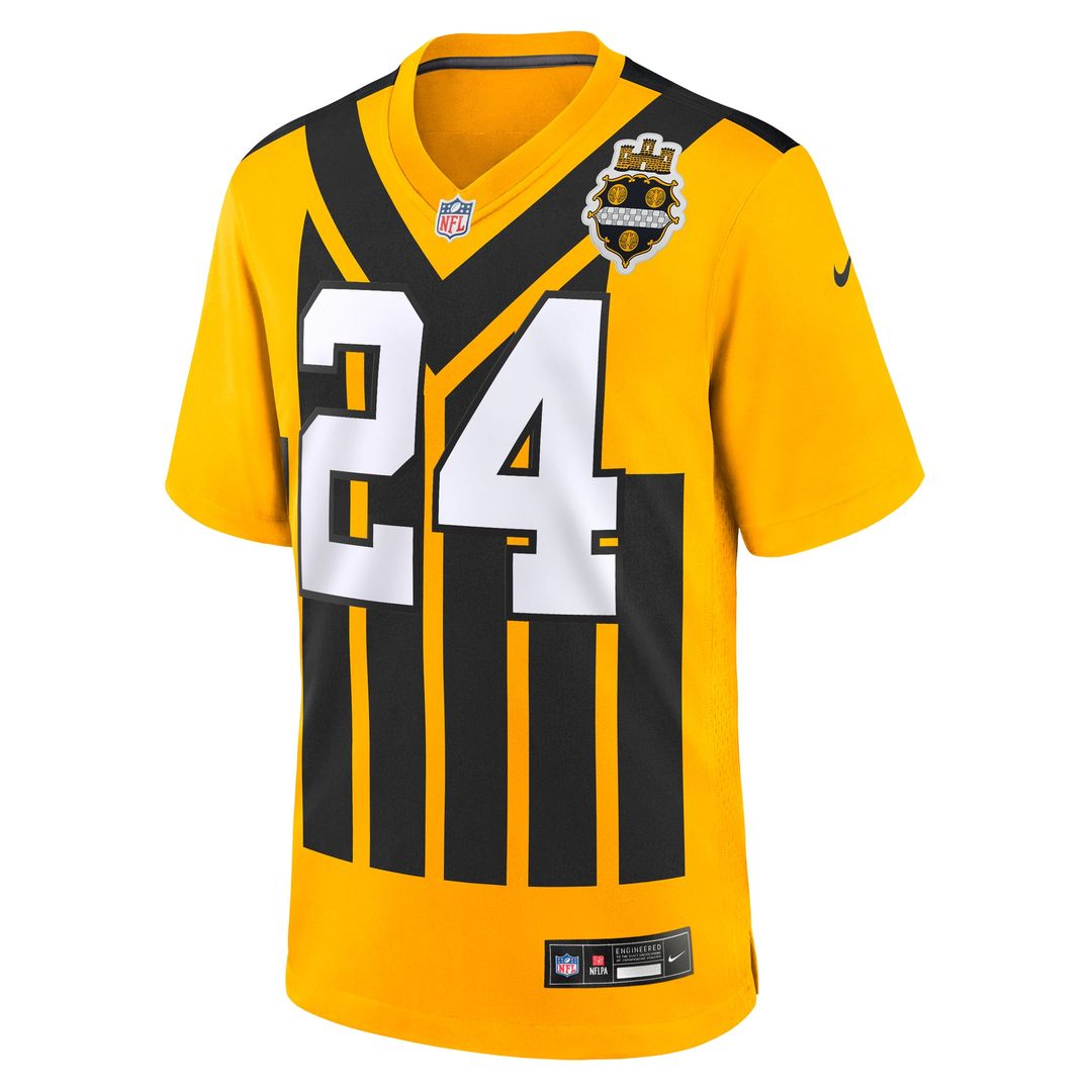 Joey Porter Jr. Pittsburgh Steelers Nike Gold Alternate 1933 Throwback Game Jersey