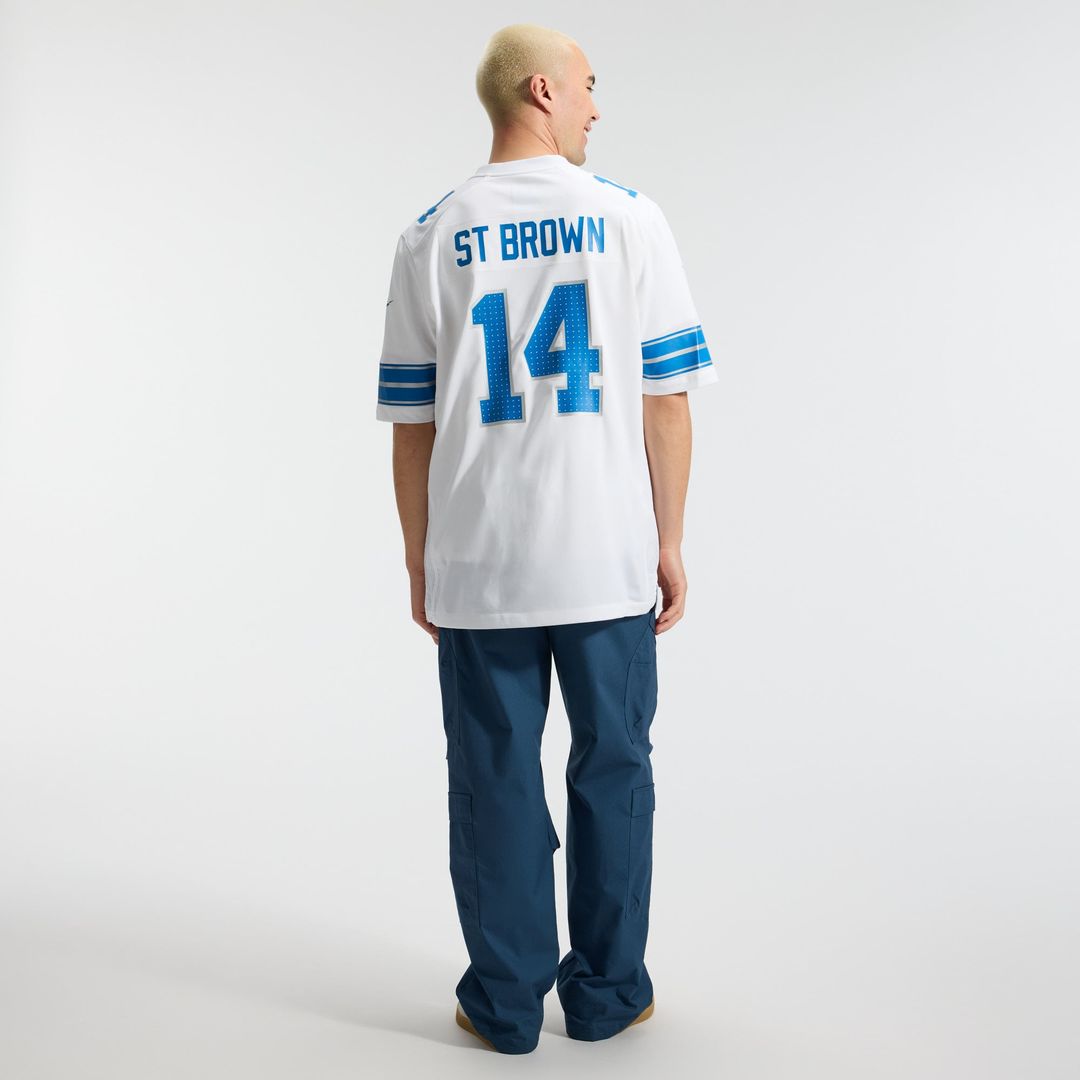 Amon-Ra St. Brown Detroit Lions Nike Blue Game Jersey