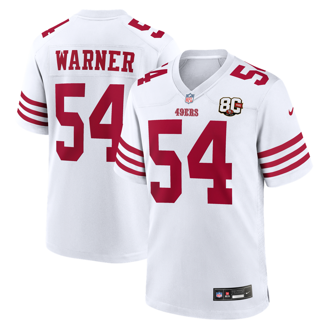 Fred Warner San Francisco 49ers Nike Scarlet 80th Anniversary Game Jersey