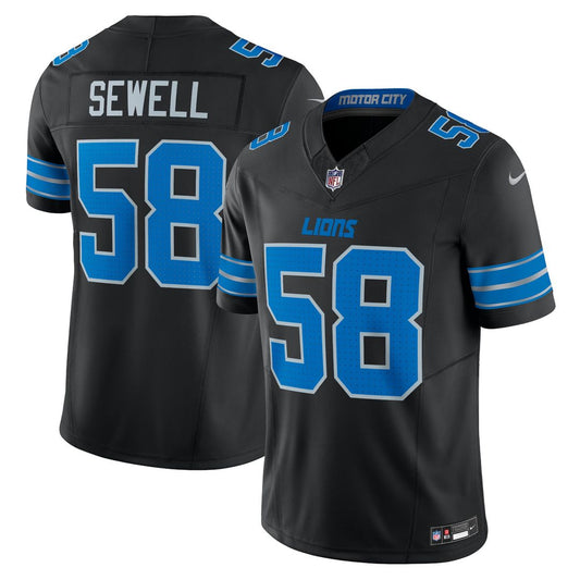 Penei Sewell Detroit Lions Nike Black Vapor F.U.S.E. Alternate Limited Jersey