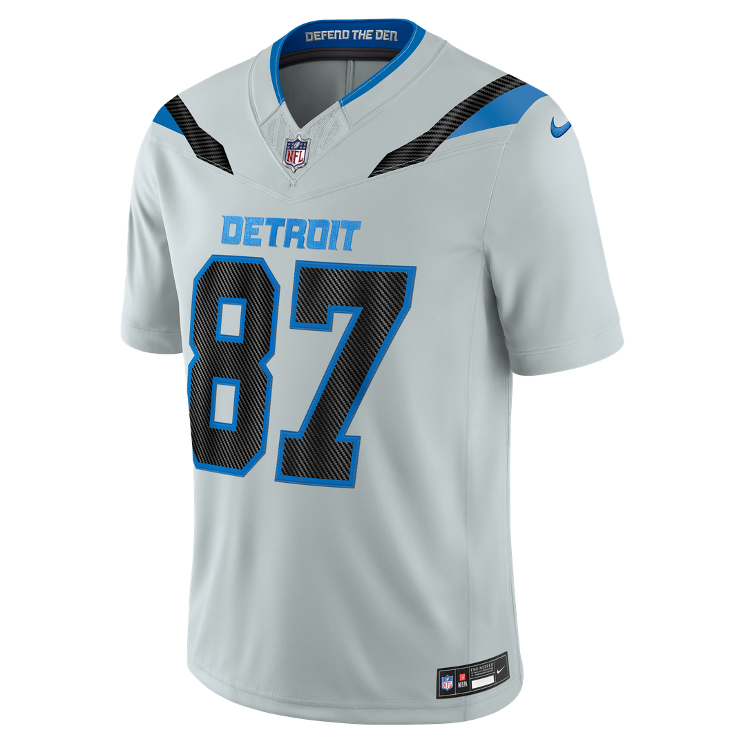 Sam LaPorta Detroit Lions Nike Silver 2026 Rivalries Collection Stitched Limited Jersey