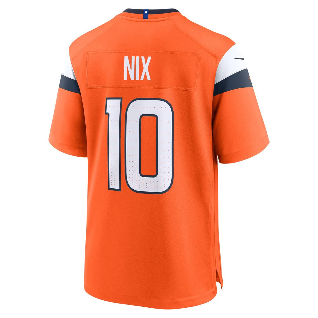 Bo Nix Denver Broncos Nike Orange Player Game Jersey