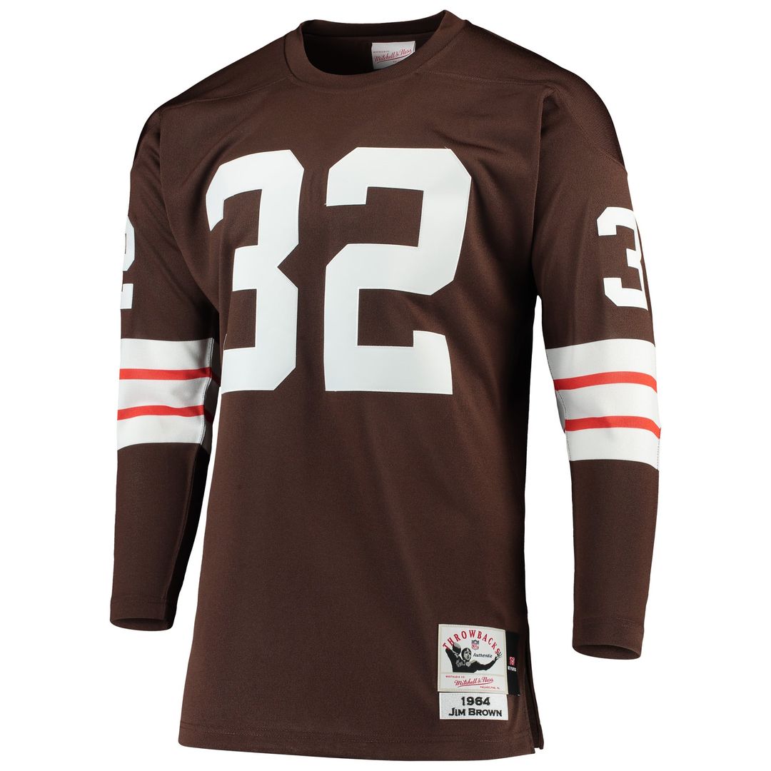 Jim Brown Cleveland Browns 1964 Mitchell & Ness Brown Authentic Throwback Retired Player Jersey