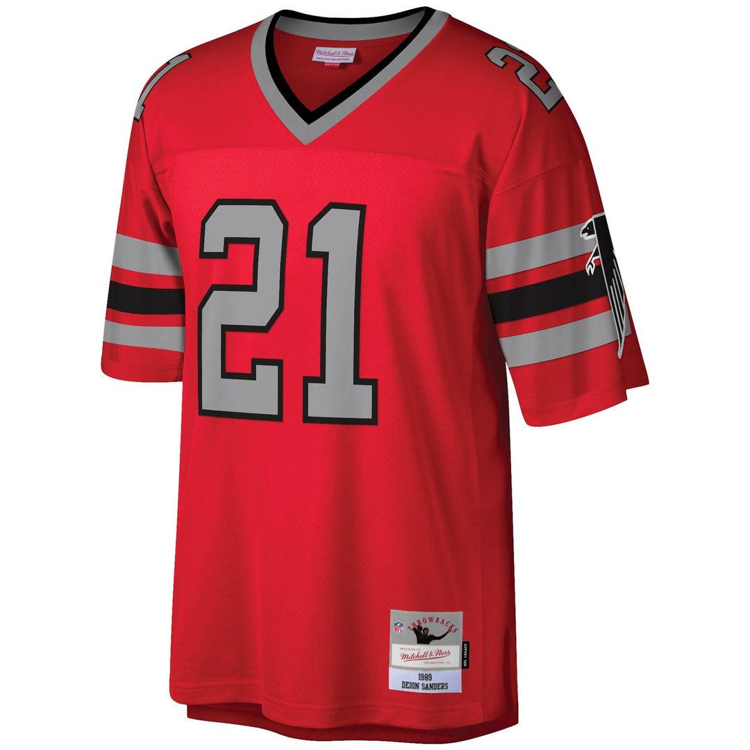 Deion Sanders Atlanta Falcons Mitchell & Ness Red Legacy Replica Jersey