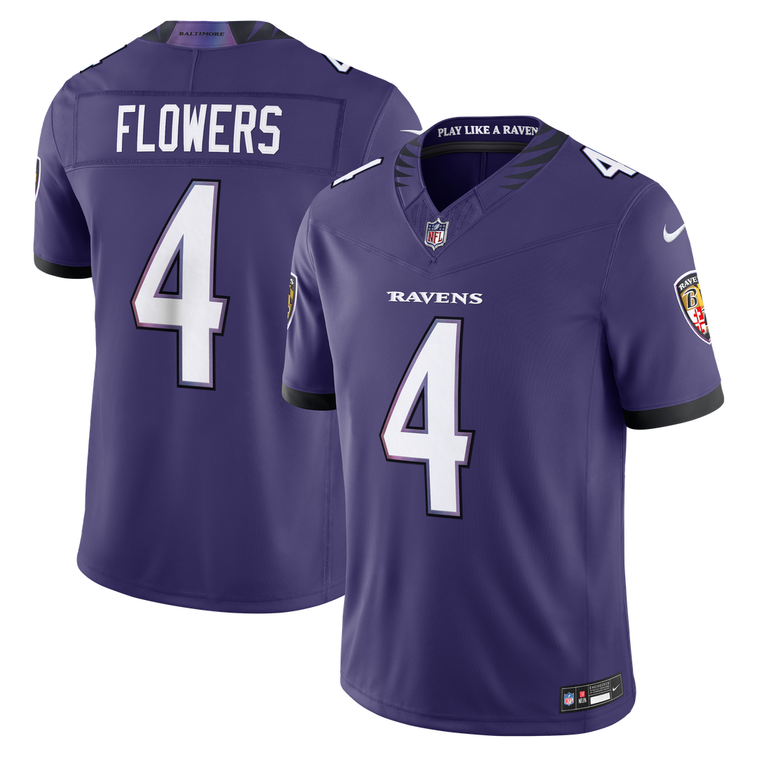 Zay Flowers Baltimore Ravens Nike Purple Team Vapor F.U.S.E. Stitched Limited Jersey