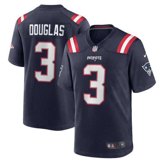 DeMario Douglas New England Patriots Nike Navy Game Jersey