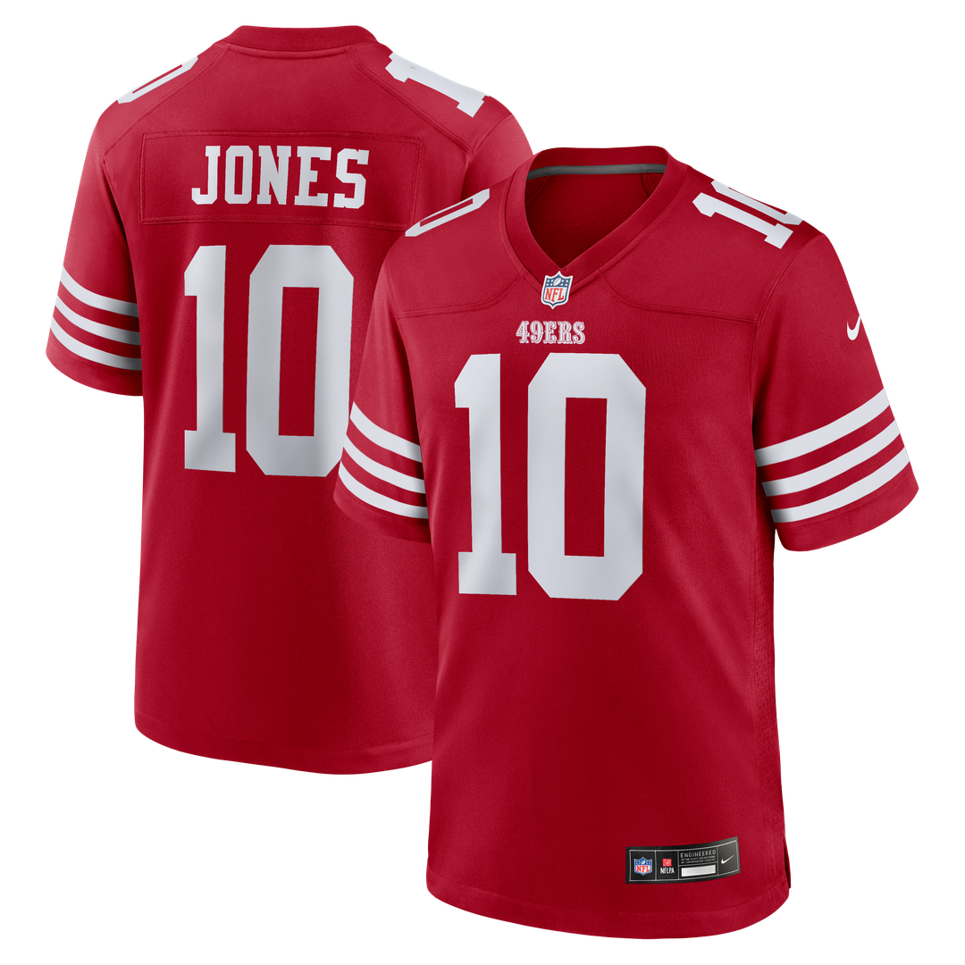 Mac Jones San Francisco 49ers Nike Scarlet Team Game Jersey