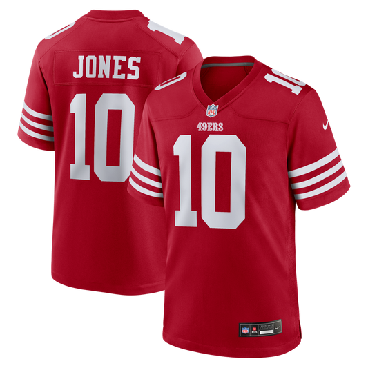 Mac Jones San Francisco 49ers Nike Scarlet Team Game Jersey
