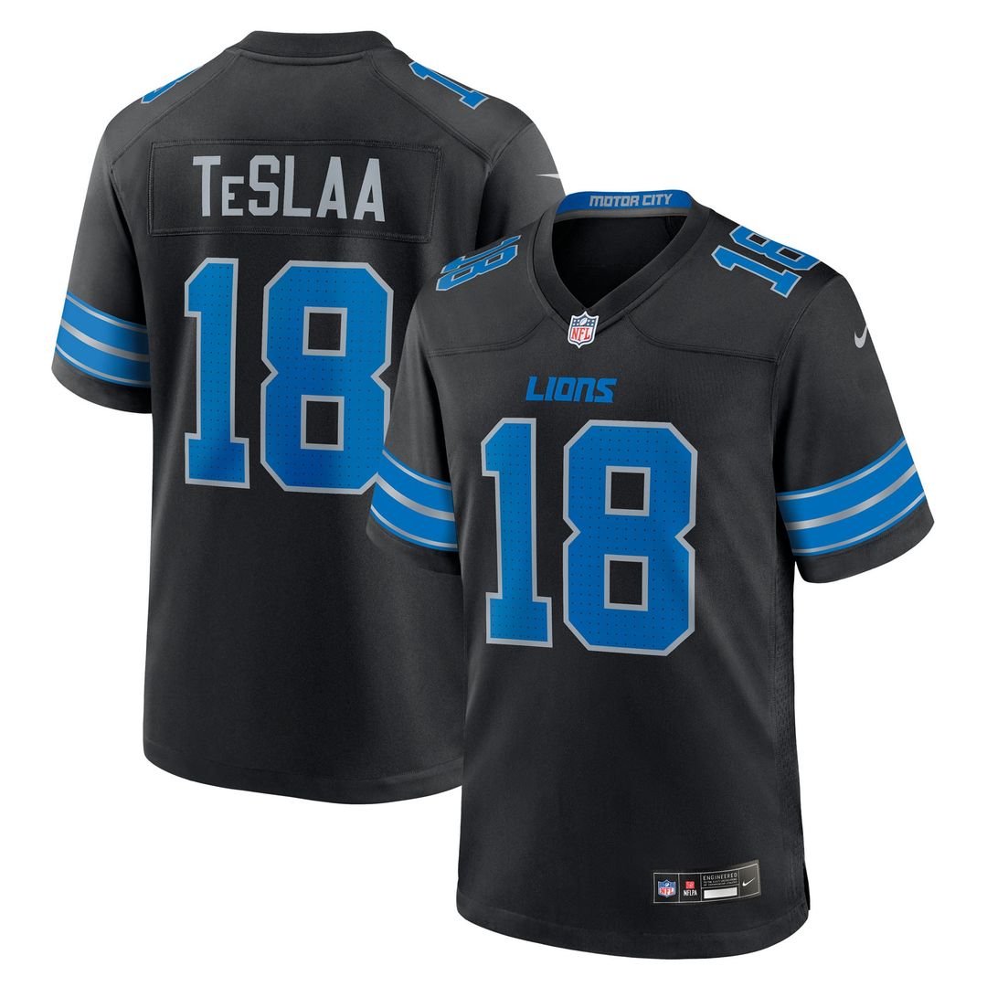 Isaac TeSlaa Detroit Lions Nike Black Alternate Game Player Jersey