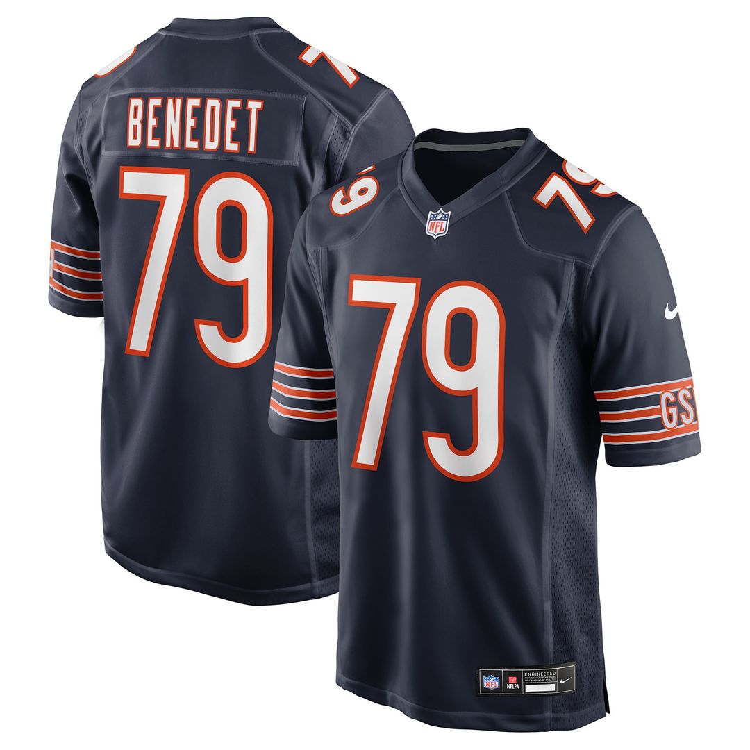 Theo Benedet Chicago Bears Nike Navy Team Game Jersey