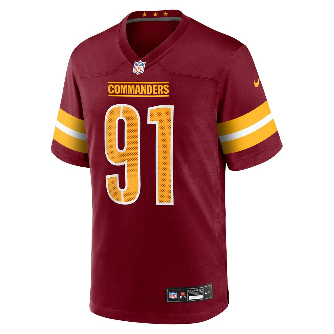 Deatrich Wise Jr. Washington Commanders Nike Burgundy Team Game Jersey