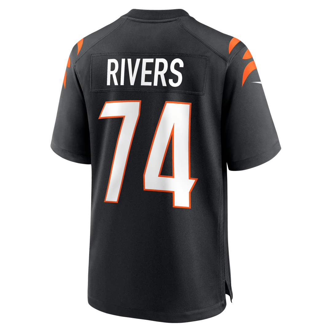 Jalen Rivers Cincinnati Bengals Nike Black Team Game Jersey