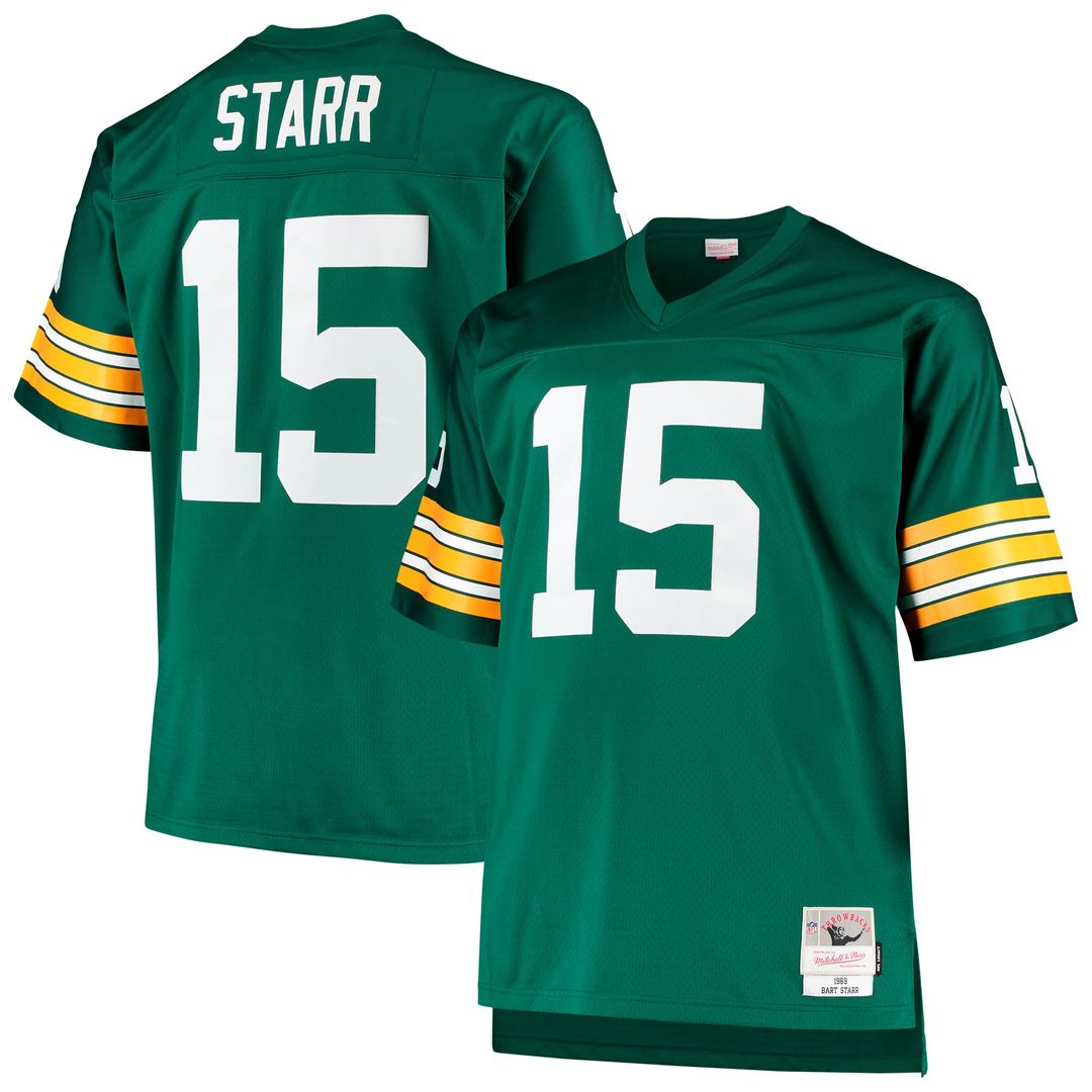 Bart Starr Green Bay Packers Mitchell & Ness Green Big & Tall 1968 Retired Player Replica Jersey