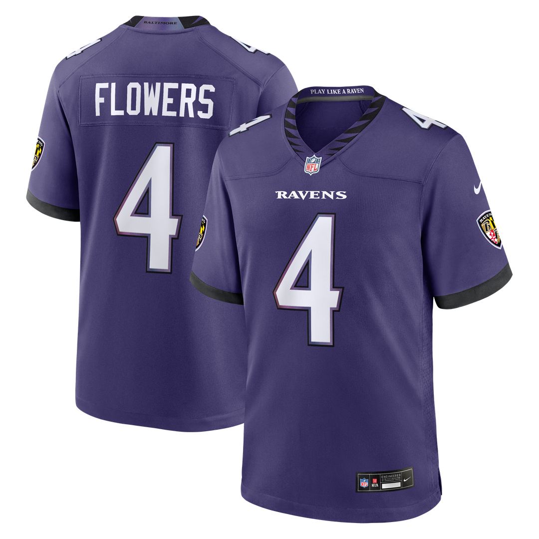 Zay Flowers Baltimore Ravens Nike Purple Team Game Jersey