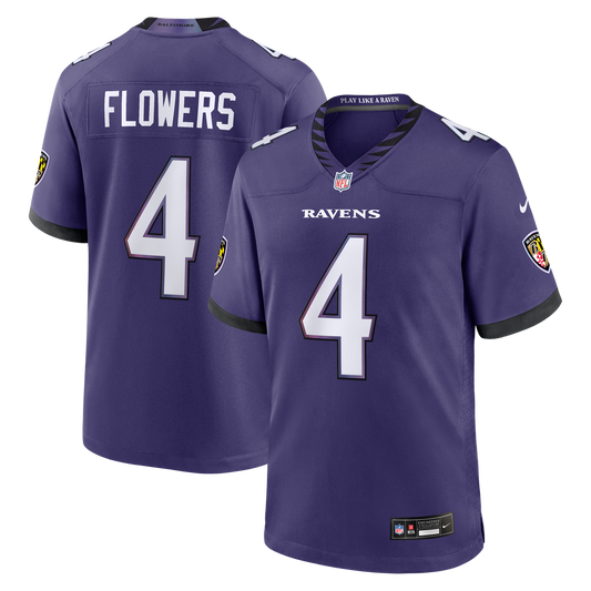Zay Flowers Baltimore Ravens Nike Purple Team Game Jersey