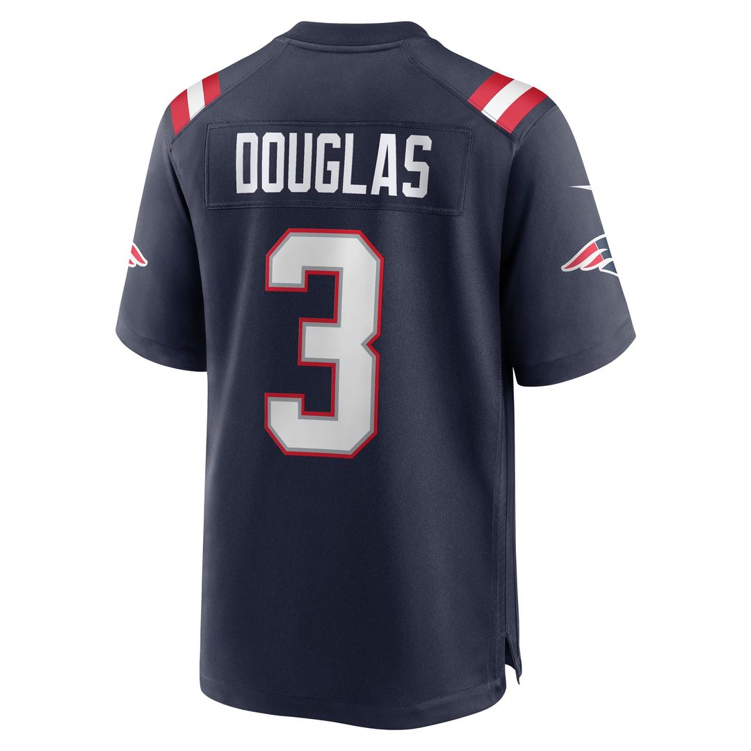 DeMario Douglas New England Patriots Nike Navy Game Jersey