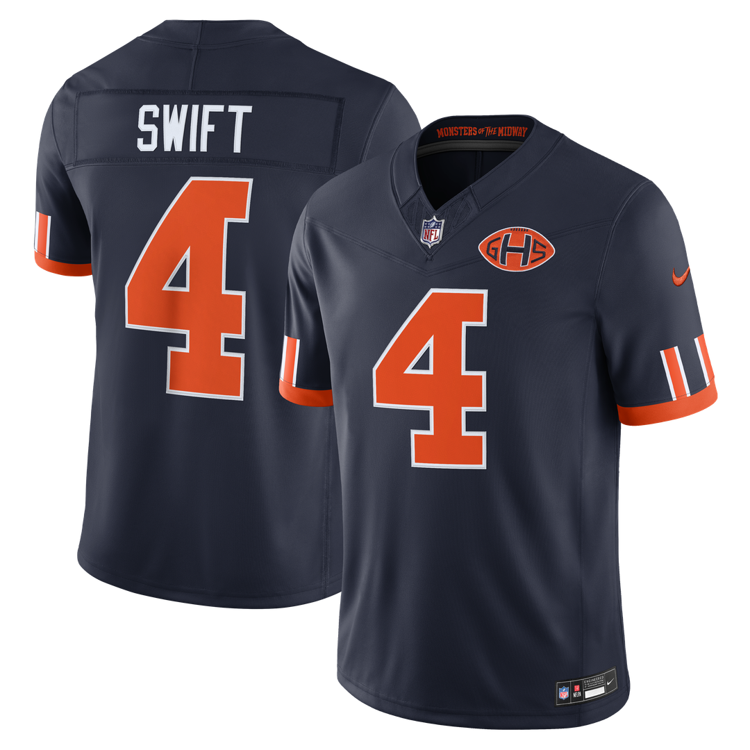 D'Andre Swift Chicago Bears Nike Navy 2026 Rivalries Collection Stitched Limited Jersey