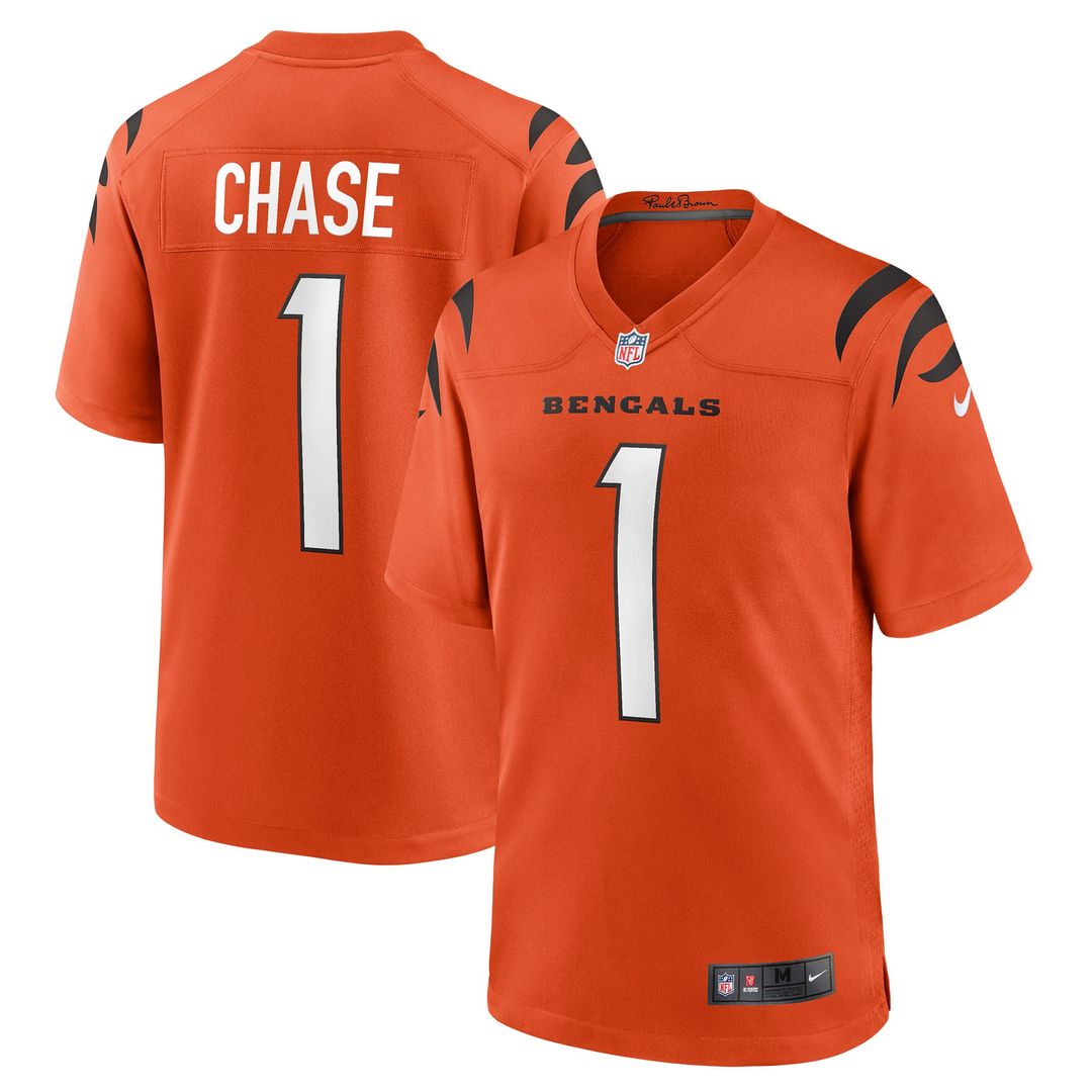 Ja'Marr Chase Cincinnati Bengals Nike Orange Alternate Game Jersey