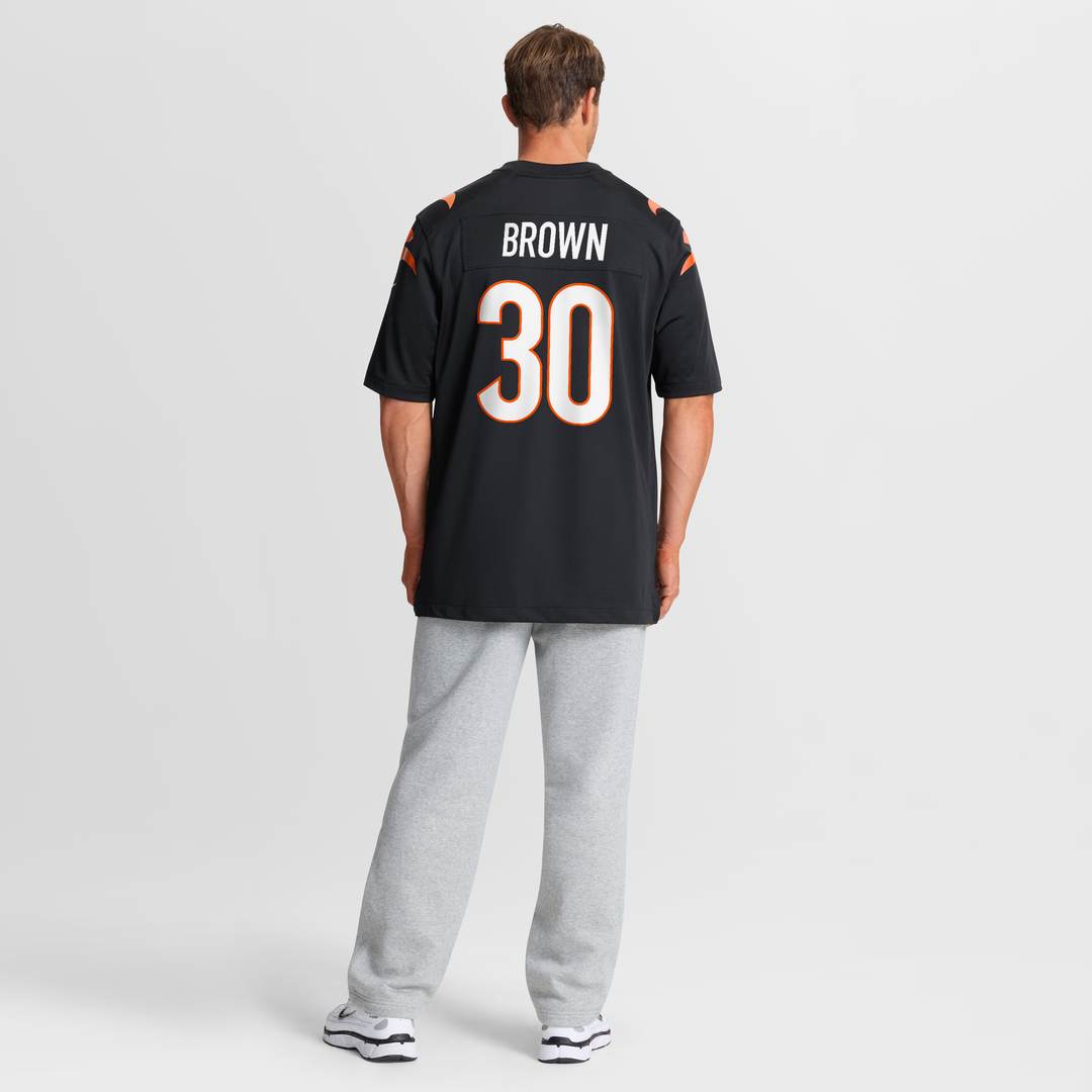 Chase Brown Cincinnati Bengals Nike Black Team Game Jersey