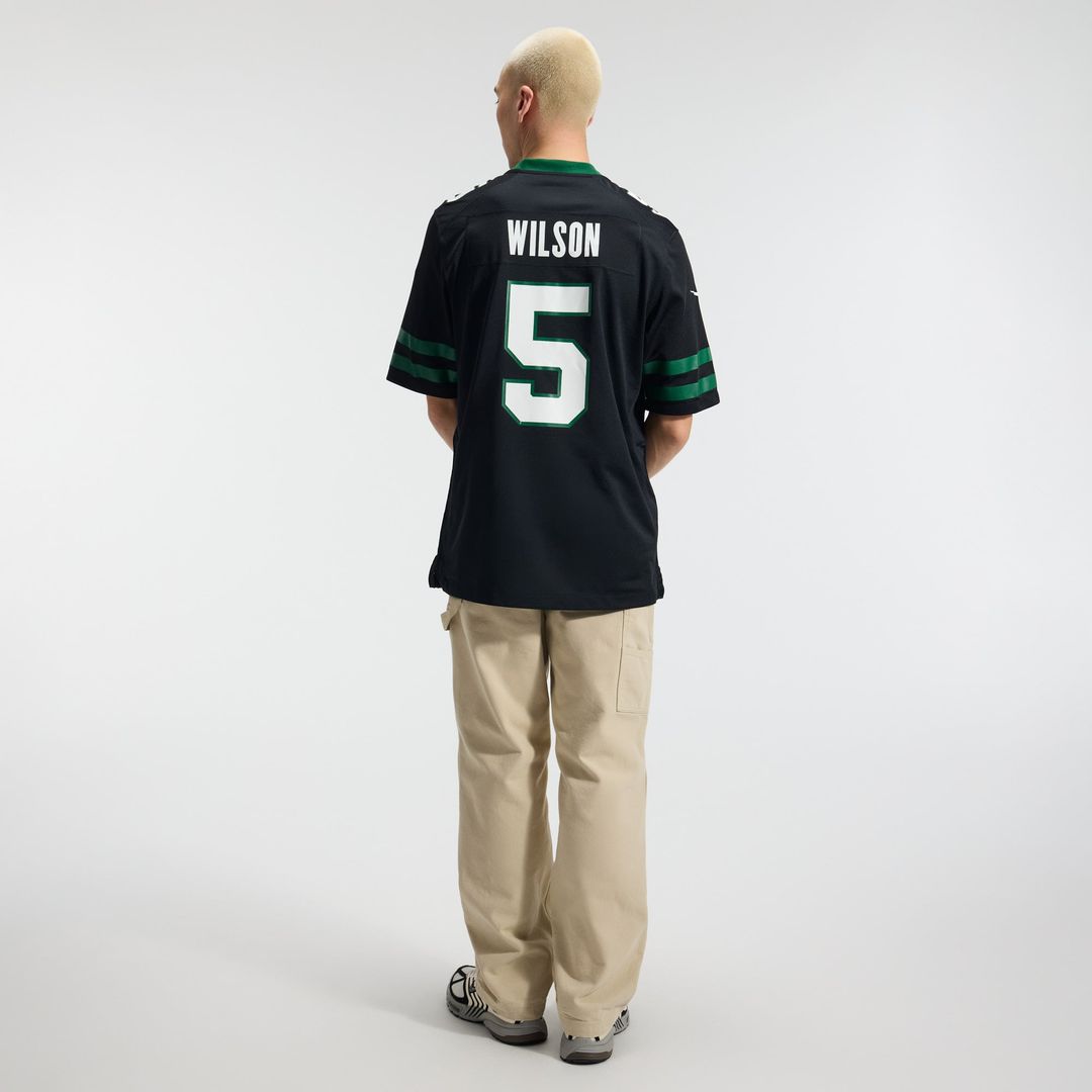 Garrett Wilson New York Jets Nike Legacy Black Alternate Game Jersey