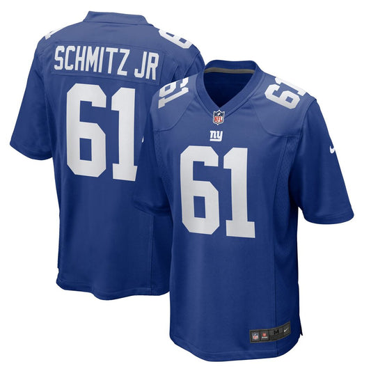 John Michael Schmitz Jr. New York Giants Nike Royal Team Game Jersey